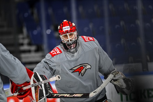 Раскатка «Авангарда» перед матчем в Уфе