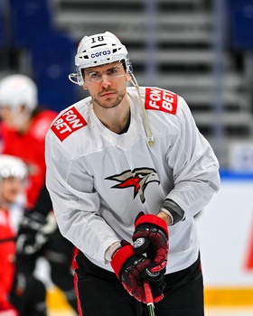 Раскатка «Авангарда» перед матчем в Уфе