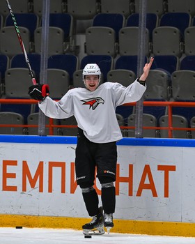 Тренировка «Авангарда» перед матчем в Хабаровске