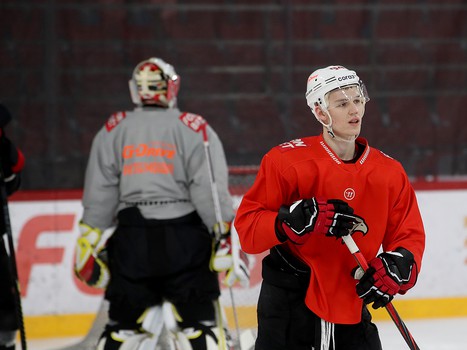 Тренировка «Авангарда» перед матчем в Екатеринбурге