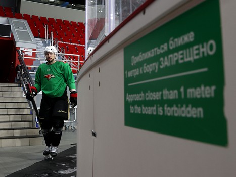 Тренировка «Авангарда» перед матчем в Екатеринбурге