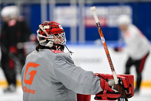 Раскатка «Авангарда» перед матчем в Уфе