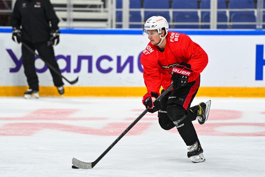 Раскатка «Авангарда» перед матчем в Уфе