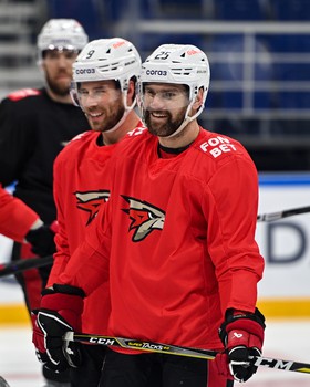 Раскатка «Авангарда» перед матчем в Уфе