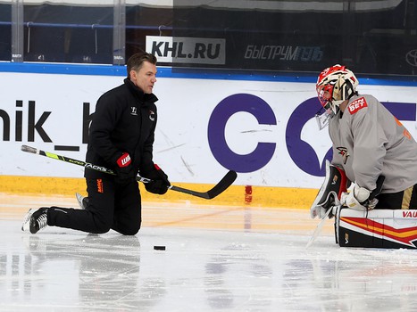 Раскатка «Авангарда» перед матчем в Нижнекамске
