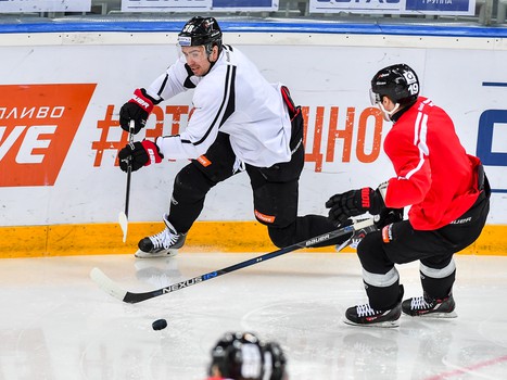 Раскатка "Авангарда" перед матчем с ХК "Сочи"