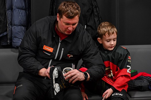 Тренировка воспитанников Хоккейной Академии «Авангард» 2019 года рождения на G-Drive Арене