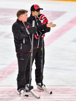 Раскатка "Авангарда" перед матчем с "Салаватом Юлаевым"