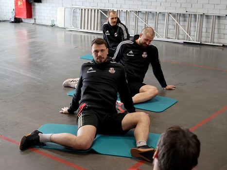 Тренировка «Авангарда» перед вторым матчем серии с «Ак Барсом»