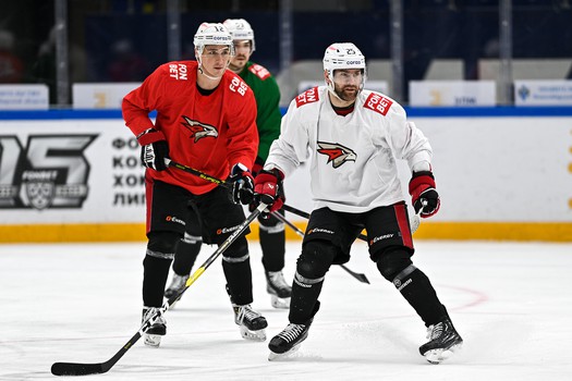 Тренировка «Авангарда» перед матчем в Новосибирске