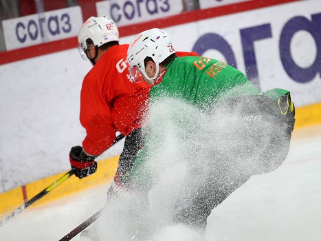 Тренировка «Авангарда» перед матчем в Екатеринбурге