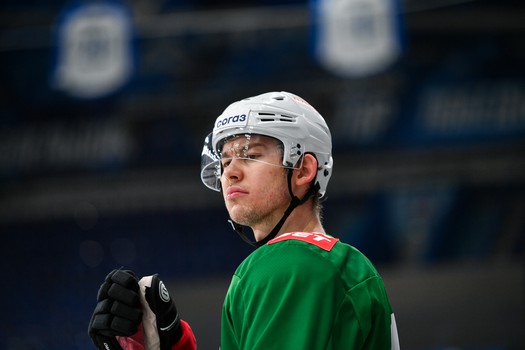 Тренировка «Авангарда» перед матчем в Нижнекамске