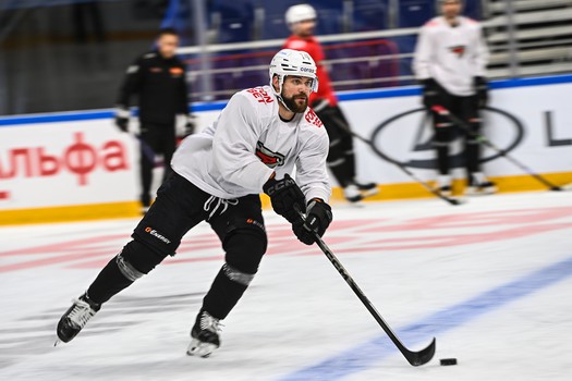 Тренировка «Авангарда» перед матчем в Уфе