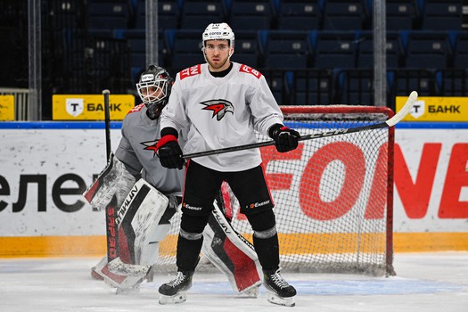 Раскатка «Авангарда» перед матчем в Минске