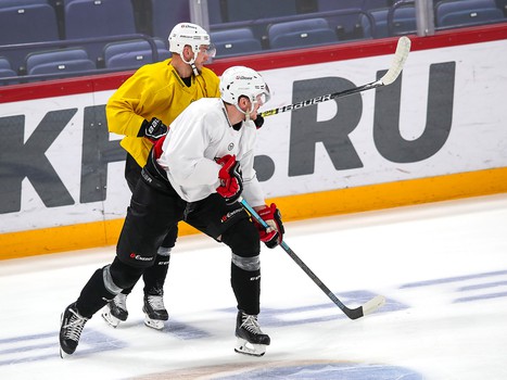 Раскатка «Авангарда» перед выездным матчем с «Йокеритом»