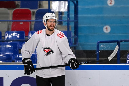 Тренировка «Авангарда» перед матчем в Нижнекамске