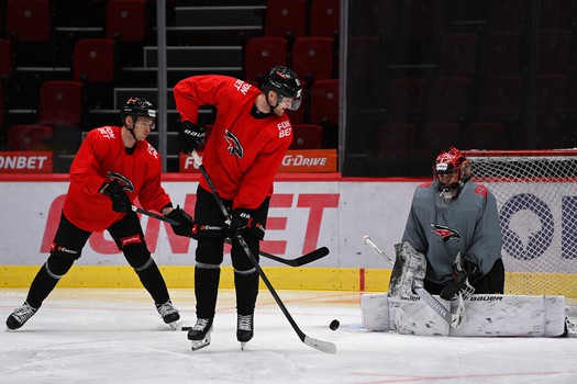 Раскатка «Авангарда» перед матчем с «Нефтехимиком»