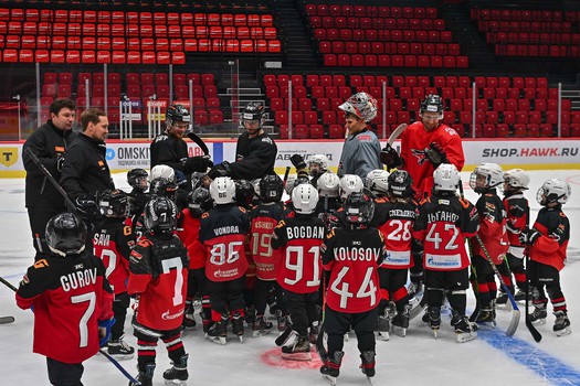 Тренировка воспитанников Хоккейной Академии «Авангард» 2019 года рождения на G-Drive Арене