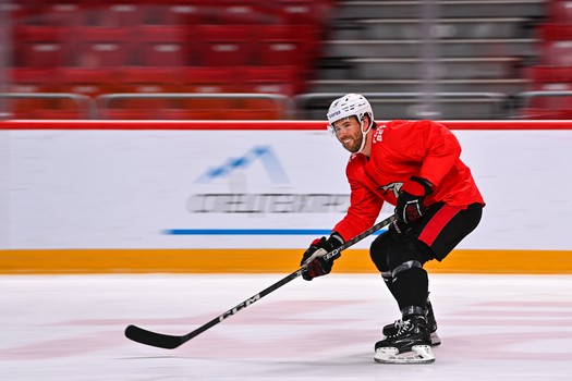 Раскатка «Авангарда» перед матчем в Челябинске