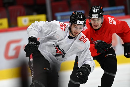 Тренировка «Авангарда» перед матчем с «Нефтехимиком»