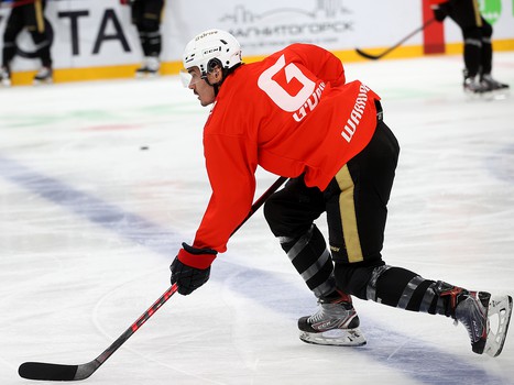 Тренировка «Авангарда» перед матчем в Магнитогорске