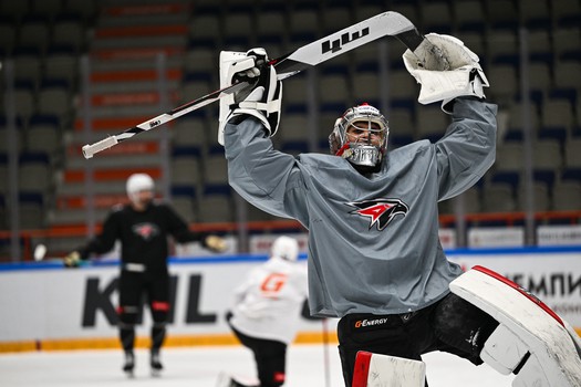 Тренировка «Авангарда» перед матчем в Хабаровске