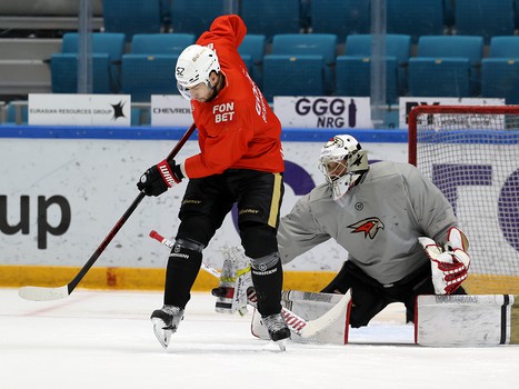 Тренировка «Авангарда» перед матчем в Нур-Султане