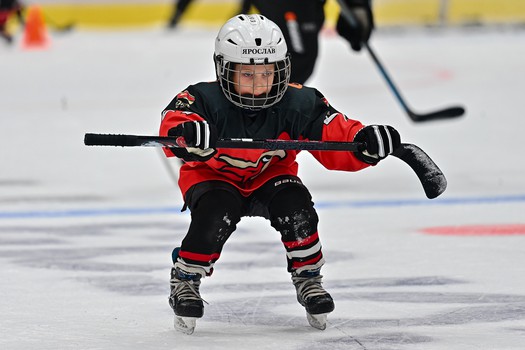 Тренировка воспитанников Хоккейной Академии «Авангард» 2019 года рождения на G-Drive Арене