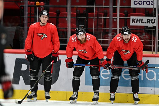 Раскатка «Авангарда» перед матчем с московским «Динамо»