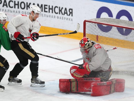 Тренировка «Авангарда» перед первым матчем серии в Магнитогорске