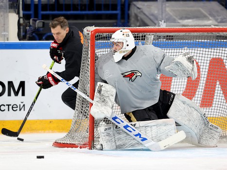 Раскатка «Авангарда» перед матчем в Магнитогорске