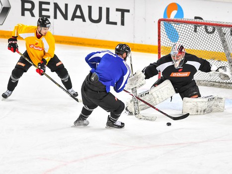 Раскатка "Авангарда" перед матчем с "Металлургом"