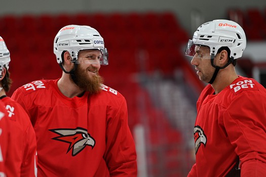 Тренировка «Авангарда» перед матчем в Екатеринбурге