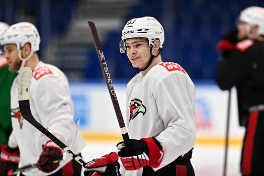 Раскатка «Авангарда» перед матчем в Уфе