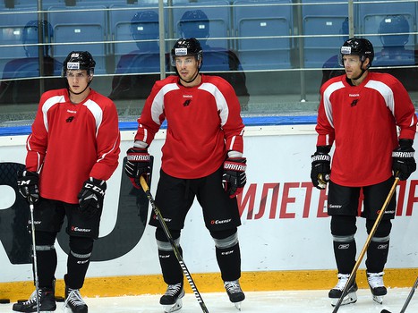 Раскатка "Авангарда" перед матчем с "Нефтехимиком"