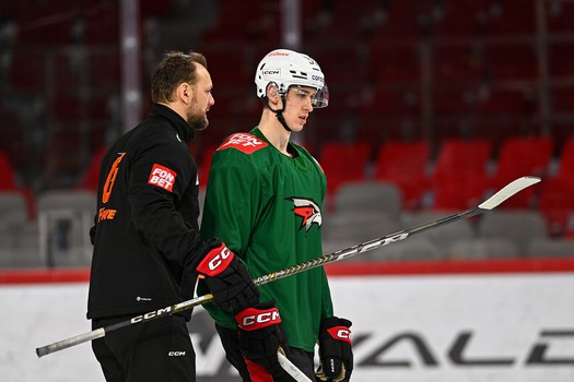 Раскатка «Авангарда» перед матчем в Екатеринбурге