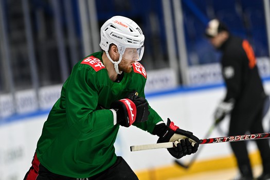 Раскатка «Авангарда» перед матчем в Уфе