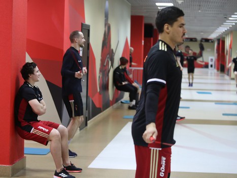 Раскатка «Авангарда» перед матчем с «Автомобилистом»