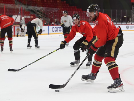 Раскатка «Авангарда» перед матчем с «Адмиралом»