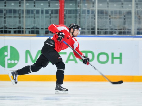 Раскатка "Авангарда" перед домашним матчем против рижского "Динамо"