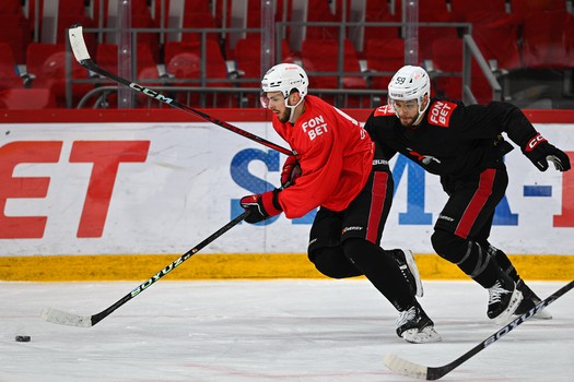 Тренировка «Авангарда» перед матчем в Екатеринбурге