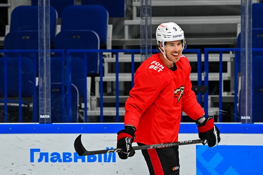 Раскатка «Авангарда» перед матчем в Уфе