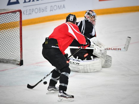 Раскатка "Авангарда" перед матчем с "Витязем"