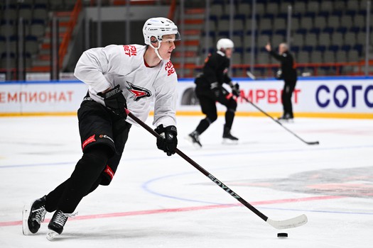 Тренировка «Авангарда» перед матчем в Хабаровске