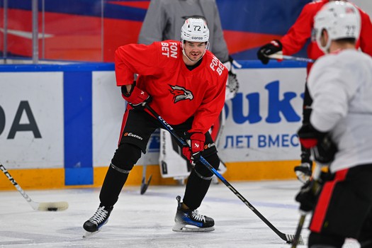 Тренировка «Авангарда» перед матчем в Тольятти