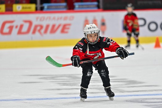 Тренировка воспитанников Хоккейной Академии «Авангард» 2019 года рождения на G-Drive Арене