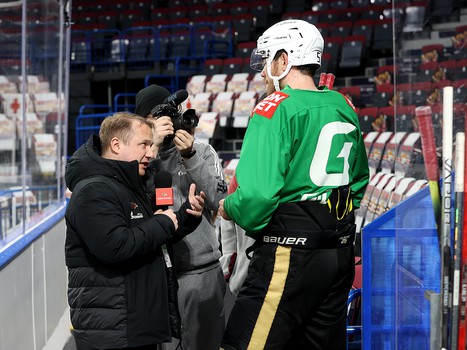 Тренировка «Авангарда» перед матчем в Магнитогорске