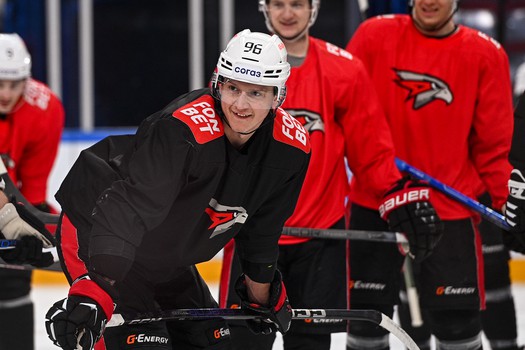 Раскатка «Авангарда» перед матчем в Магнитогорске