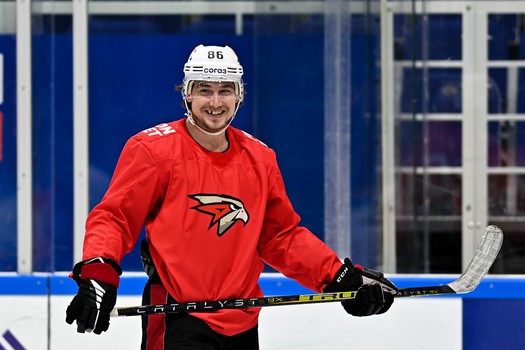 Раскатка «Авангарда» перед матчем в Уфе