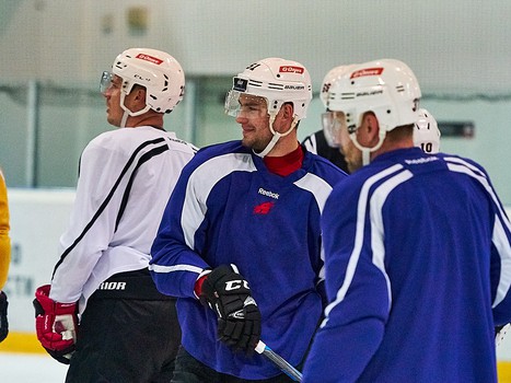 Тренировка "Авангарда" перед отъездом в Челябинск